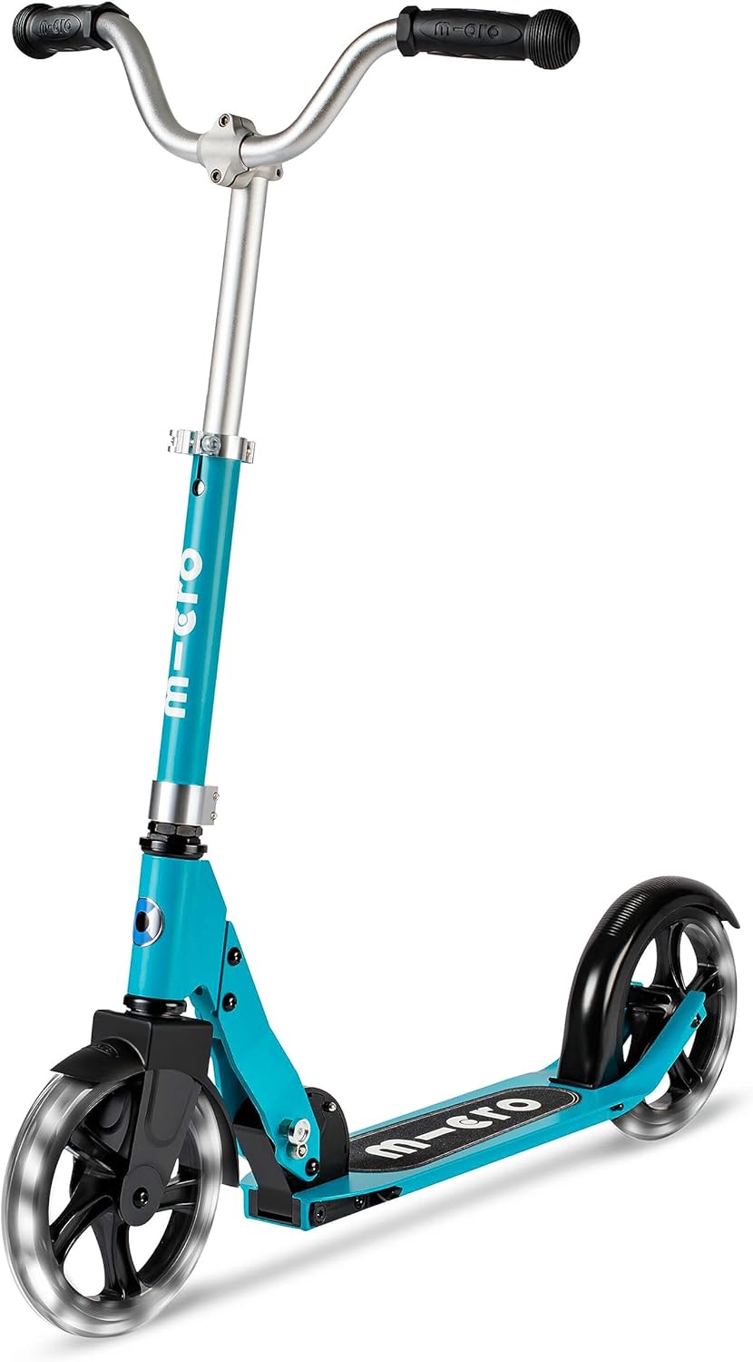 Micro Kickboard - Micro Cruiser LED - Two Wheeled, Fold-to-Carry Swiss-Designed Micro Scooter for Kids with Smooth Gliding Light-Up, Large Wheels for Ages 6